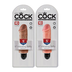 King Cock Vibrating Stiffy 5 Inch Flesh or Tan