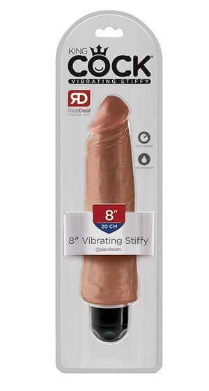 King Cock Vibrating Stiffy 8 Inch Tan or Black Or Flesh