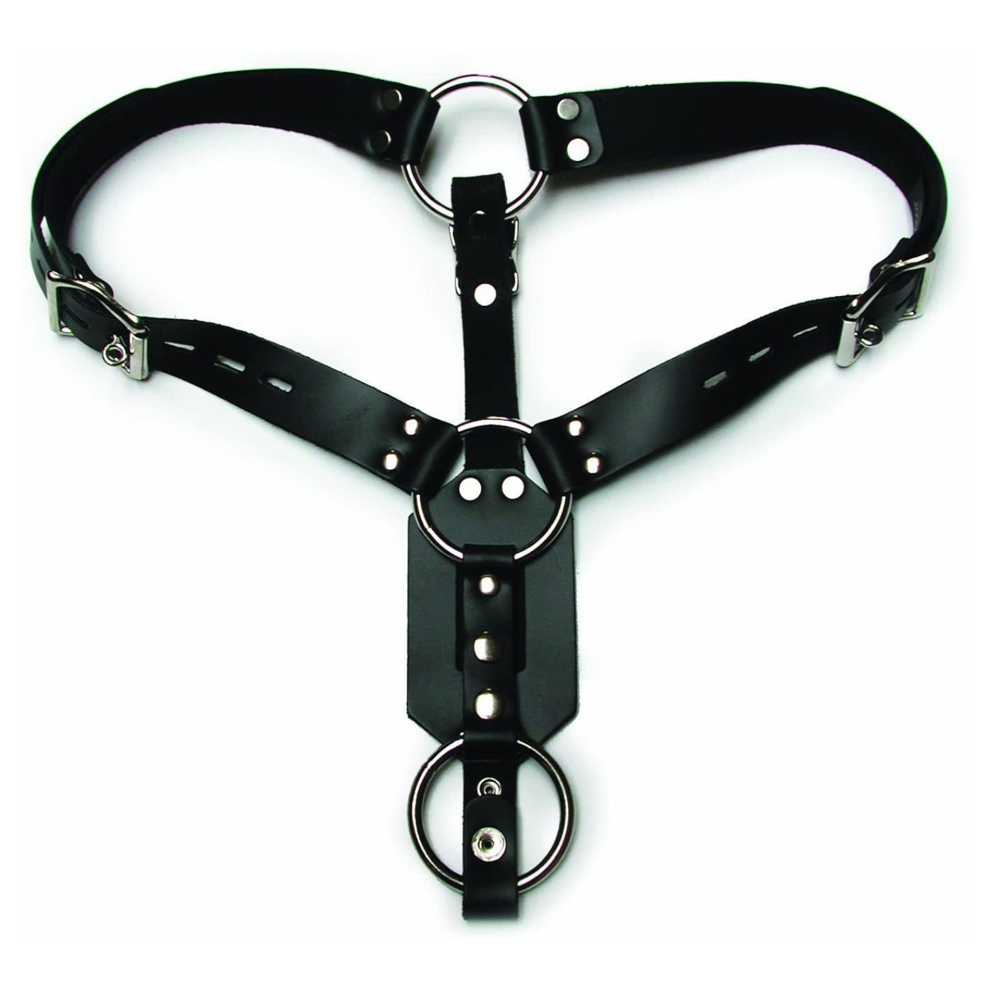 Kinklab Leather Locking Butt Plug Harness with Cock Ring for Men Love is Love Kinklab Leather Locking Butt Plug Harness with Cock Ring for Men Love is Love