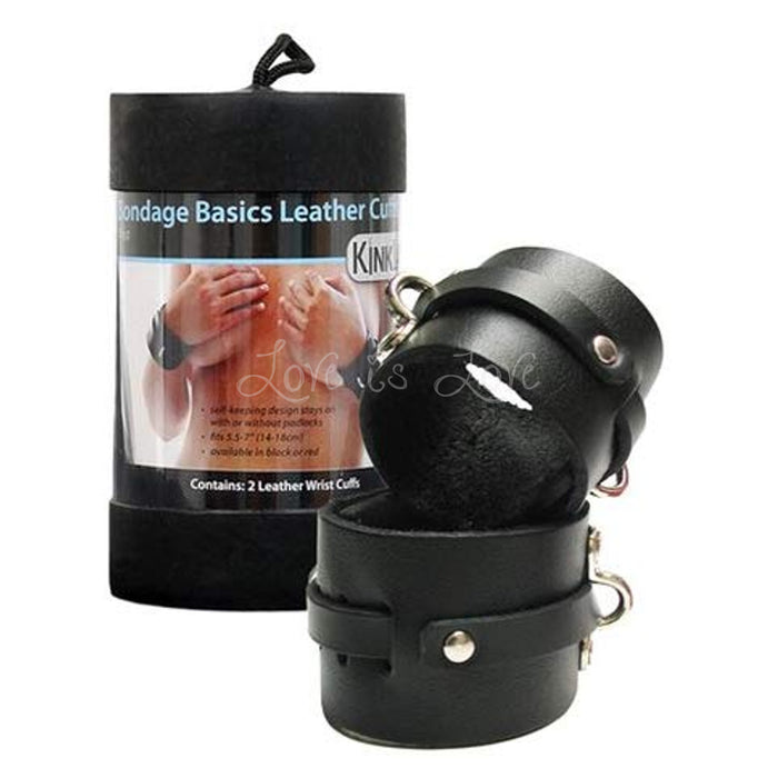 Kinklab Leather Wrist Cuffs Black