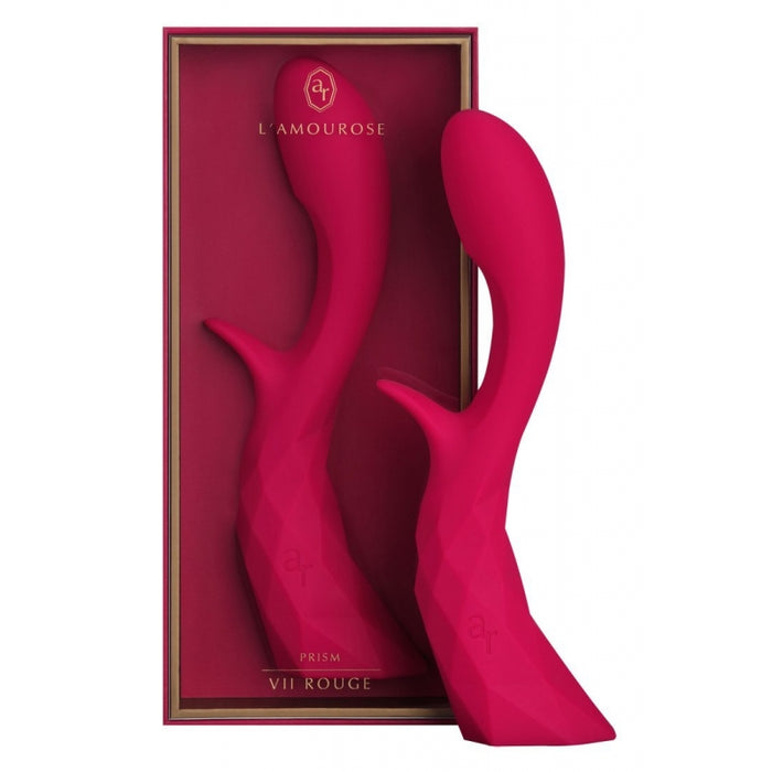 L'amourose Prism VII Rouge Heated Rabbit Vibrator Red