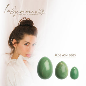 La Gemmes Yoni Egg Set Handcrafted Kegel Jade (L-M-S) (Crystals Given by Mother Earth buy in Singapore LoveisLove U4ria