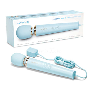 Le Wand Plug-In Vibrating Massager 100V -240V Sky Blue Buy in Singapore LoveisLove U4Ria