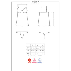 Obsessive Leatheria Chemise and Thong Black S/M or L/XL buy in Singapore LoveisLove U4ria