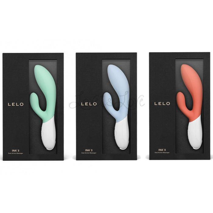 Lelo Ina 3 Rabbit Vibrator Seaweed or Seafoam or Coral Red