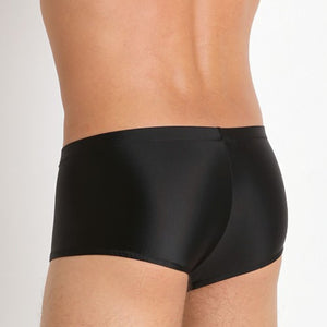 Male Power Nylon Spandex Zipper Shorts in Black S/M or L/XL Buy in Singapore LoveisLove U4Ria