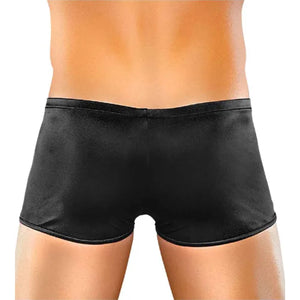 Male Power Nylon Spandex Zipper Shorts in Black S/M or L/XL Buy in Singapore LoveisLove U4Ria