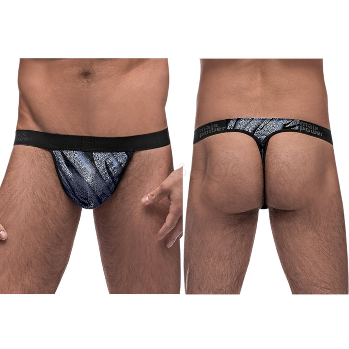 Male Power Blue Streak Micro Thong V Blue L/XL