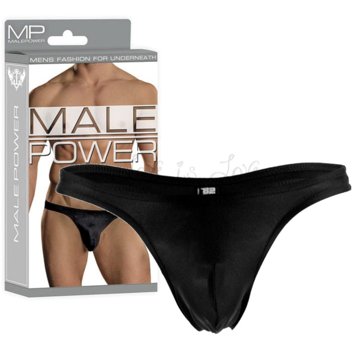 Male Power Nylon Bong Thong Underwear Black S/M or L/XL