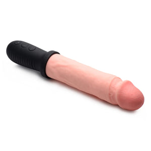 Master Series 8X Auto Pounder Vibrating and Thrusting Dildo with Handle Beige buy in Singapore LoveisLove U4ria