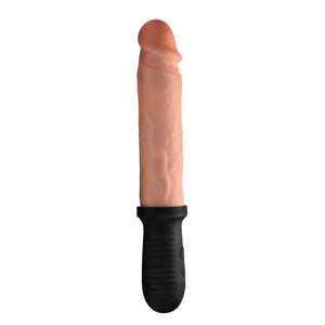 Master Series 8X Auto Pounder Vibrating and Thrusting Dildo with Handle Beige buy in Singapore LoveisLove U4ria