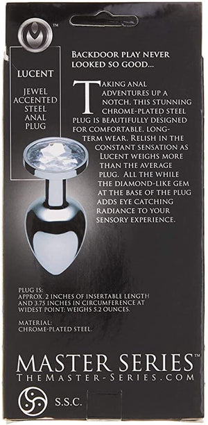 Master Series Lucent Anal Jewelry Butt Plug Diamond Weighted