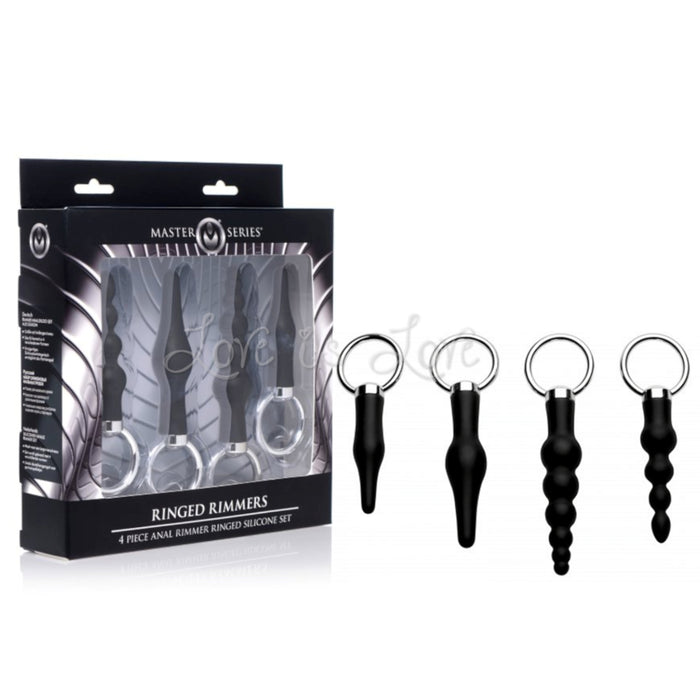 Master Series 4 Piece Silicone Anal Ringed Rimmer Set