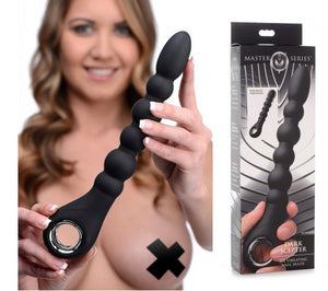 Master Series Dark Scepter 10X Vibrating Silicone Anal Beads