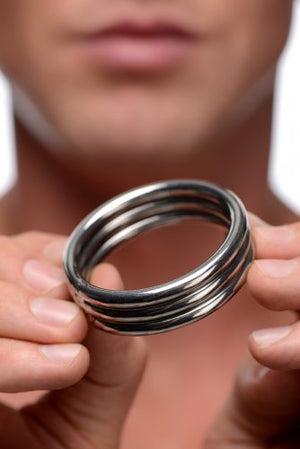 Master Series Echo Stainless Steel Triple Cock Ring 2 Inch