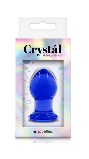 NS Novelties Crystal Glass Butt Plug Blue 2.5 Inch Small Blue or Pink buy in Singapore LoveisLove U4ria