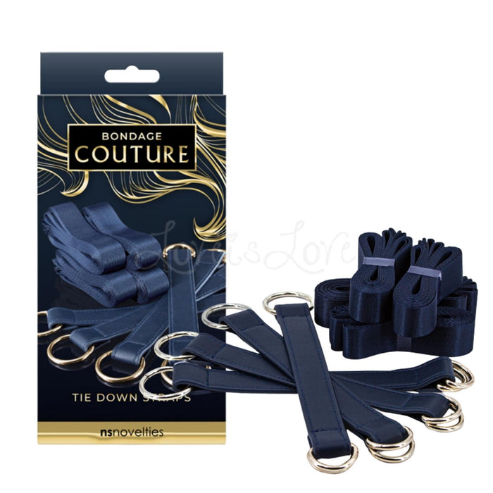 NS Novelties Bondage Couture Tie Down Straps Blue