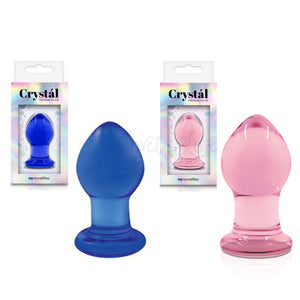 NS Novelties Crystal Glass Butt Plug Blue 2.5 Inch Small Blue or Pink  buy in Singapore LoveisLove U4ria