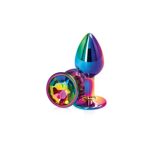 NS Novelties Rear Assets Aluminum Butt Plug Multicolor Small or Medium Rainbow buy in Singapore Loveislove U4ria