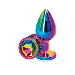 NS Novelties Rear Assets Aluminum Butt Plug Multicolor Small or Medium Rainbow buy in Singapore Loveislove U4ria