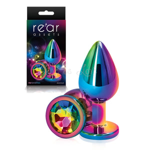 NS Novelties Rear Assets Aluminum Butt Plug Multicolor Small or Medium Rainbow buy in Singapore Loveislove U4ria