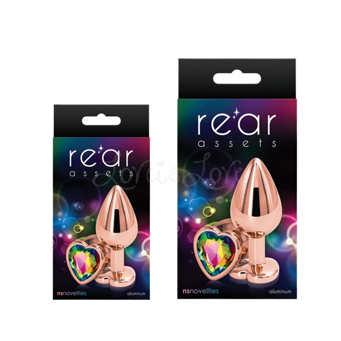 NS Novelties Rear Assets Rose Gold Heart Rainbow or Gem Pink