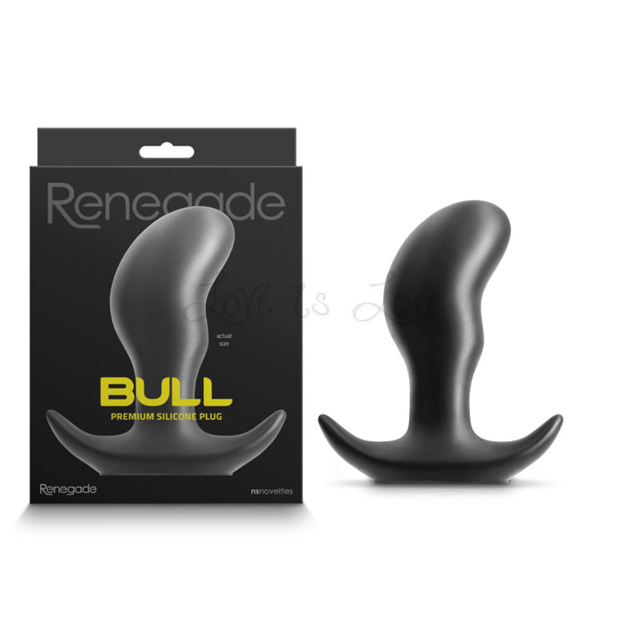 NS Novelties Renegade Bull Premium Silicone Anal Plug Black Small