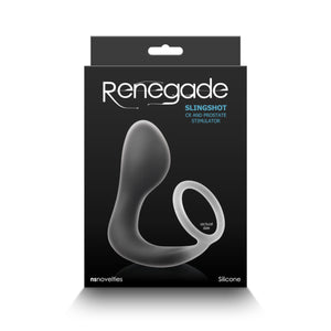NS Novelties Renegade Slingshot Dual- Layer Silicone Cock RIng & Prostate Stimulator Black Buy in Singapore LoveisLove U4ria 