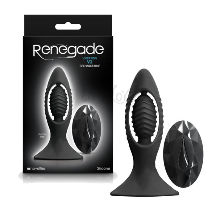 NS Novelties Renegade V2 Rechargeable Anal Plug With Remote Controlled Black