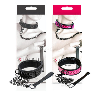 NS Novelties Sinful 1" Collar And Leash Pink or Black Love Is Love u4ria Buy In Singapore Sex Toys 