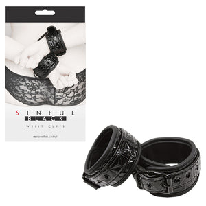 NS Novelties Sinful Wrist Cuffs Black or Pink