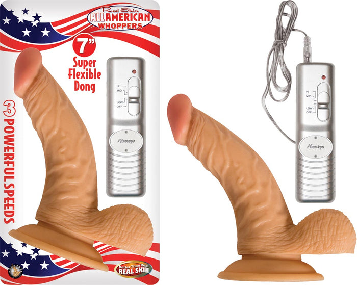 Nasstoys Real Skin All American Whoppers Vibrating 7 Inch Dildo with Balls