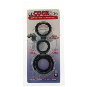 Nasstoys My Cockring Quattro Cock & Scrotum Rings Black love is love buy sex toys in singapore u4ria loveislove
