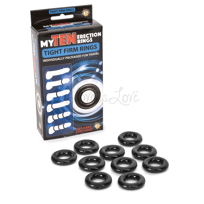 Nasstoys My Ten Erection Rings Tight Firm Rings Black