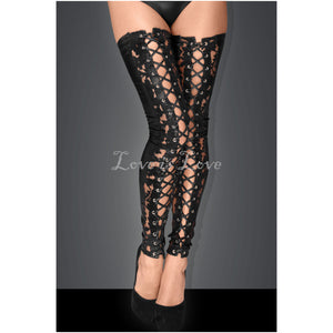 Noir Handmade Lace and Power Wet Look Stockings S Buy in Singapore LoveisLove U4Ria 