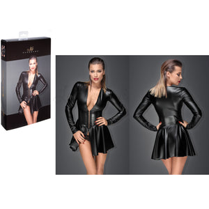 Noir Handmade Powerwetlook Longsleeve Minidress With Corset (Made In Europe) buy in Singapore LoveisLove U4ria