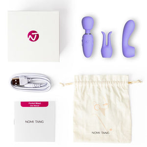 Nomi Tang Pocket Wand Mini Massager With 2 Attachments Lavender or Hot Pink [Authorized Dealer] Buy in Singapore LoveisLove U4Ria