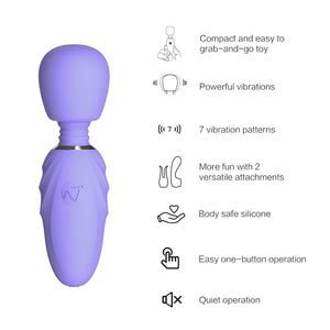 Nomi Tang Pocket Wand Mini Massager With 2 Attachments Lavender or Hot Pink [Authorized Dealer] Buy in Singapore LoveisLove U4Ria