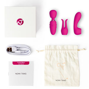 Nomi Tang Pocket Wand Mini Massager With 2 Attachments Lavender or Hot Pink [Authorized Dealer] Buy in Singapore LoveisLove U4Ria