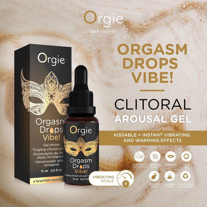 Orgie Orgasm Drops Vibe Tingling Clitoral Arousal Intimate Gel 15 ml 0.5 FL oz