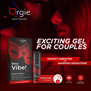 Orgie Sexy Vibe! Hot Instant Vibrating Sensation. The Warming. Kissable arousal intimate gel buy at LoveisLove U4Ria Singapore