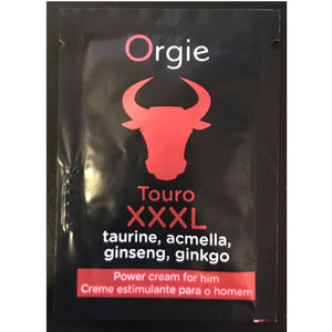 Orgie Touro XXXL Power Cream for Men Travel Set Sachet 2 ML Buy in Singapore LoveisLove U4Ria 