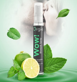 Orgie Wow! Bucal Kissing and Blowjob Arousal Spray 10 ML Mint or Strawberry Ice