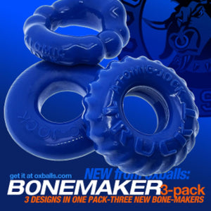 Oxballs Bonemaker 3-Pack Cockring Pool Blue OX-3061 love is love buy sex toys in singapore u4ria loveislove