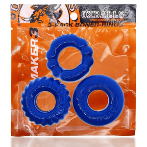 Oxballs Bonemaker 3-Pack Cockring Pool Blue OX-3061 love is love buy sex toys in singapore u4ria loveislove