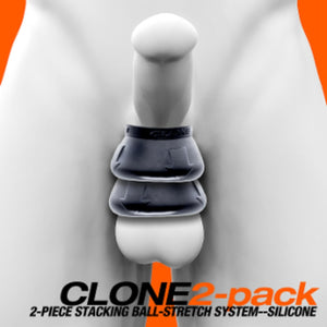 Oxballs Clone 2-Pack Stacking Stretch Ballstretchers Black OX-1919 love is love buy sex toys in singapore u4ria loveislove