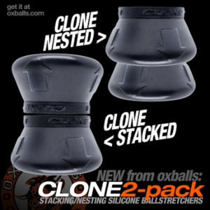 Oxballs Clone 2-Pack Stacking Stretch Ballstretchers Black OX-1919 love is love buy sex toys in singapore u4ria loveislove