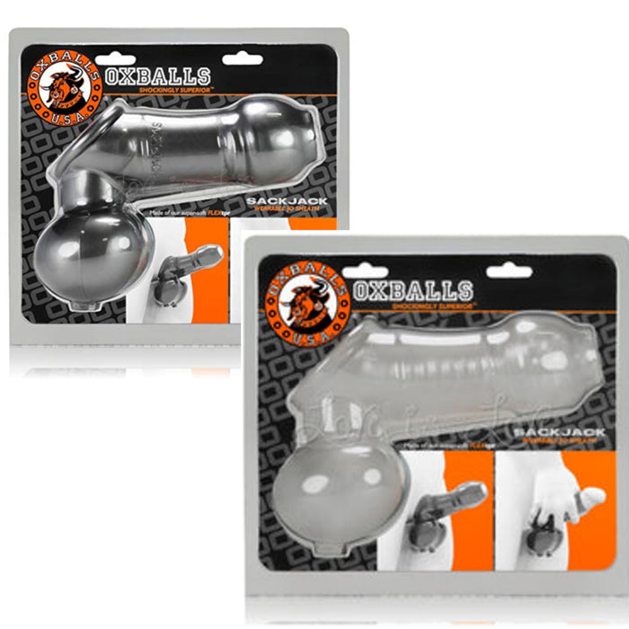Oxballs Sackjack Wearable Jack-Off Sheath Sheath Clear Frost or Steel