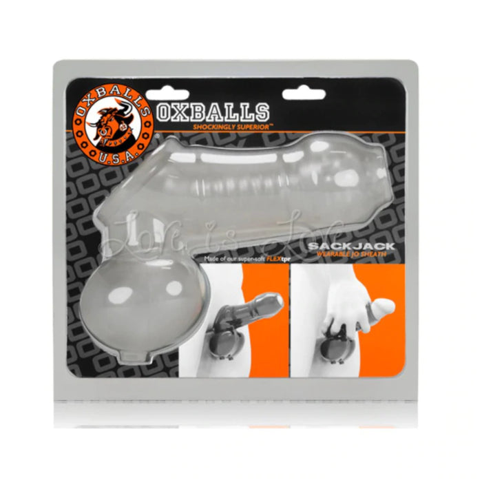 Oxballs Sackjack Wearable Jack-Off Sheath Sheath Clear Frost or Steel