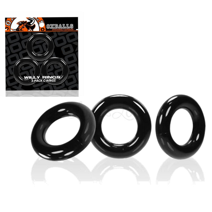 Oxballs Willy Ring Cockring 3-pack Black or Clear